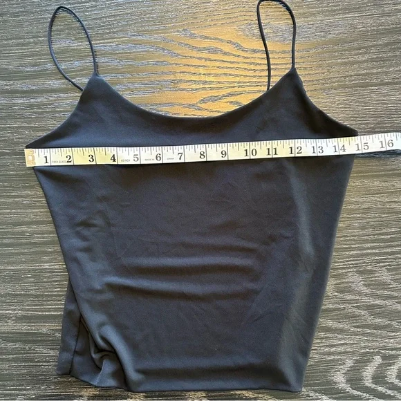Love Tree Slinky Spaghetti Strap Black Camisole, Large - Picture 5 of 9